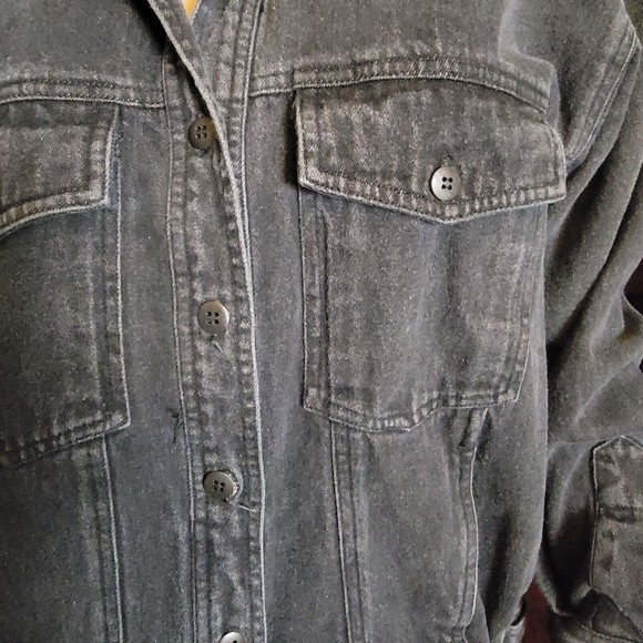 Carole Little Jacket Size 12 Gray Denim Tribal Aztec Western Knit Design - Picture 6 of 13